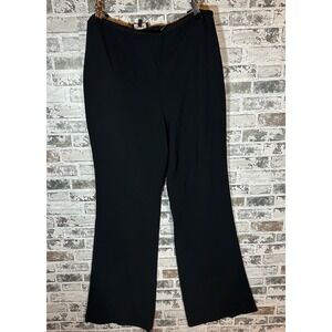 Theory Womens Black Crepe Flare Leg Side Zip Dress Pants Size 6